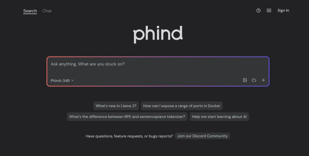 phind.com the next gen ai search engine